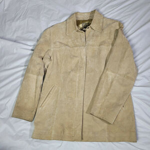 A.M.I. AMI Alexandre Mattiussi Leather Suede Jacket Satin Mens Large Tan Gold